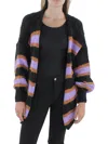 Own It. Womens Open Stitch Open Front Cardigan Sweater In Black