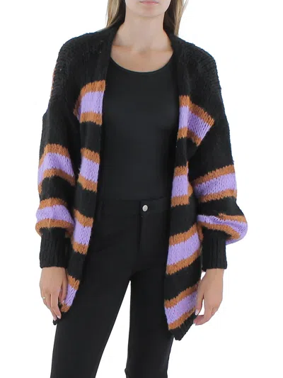 Own It. Womens Open Stitch Open Front Cardigan Sweater In Black