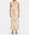 Ownley Lottie Midi Dress In Peachy Garden In Multi