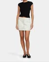 Ownley Mitchell Studded Mini Skirt In Cream In White