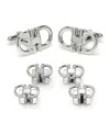 Ox & Bull Trading Co. Men's Horse Bit Stainless Steel Cufflinks And Stud Set, 6 Piece Set In Silver