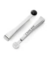 Ox & Bull Trading Co. Men's Onyx Tie Bar In Silver