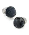 Ox & Bull Trading Co. Men's Sterling Silver Classic Formal Pietersite Cufflinks In Navy