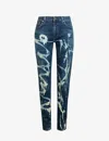 Oxfam Pre-loved Citizens Of Humanity Bleach-effect Stretch-denim Jeans In Blue