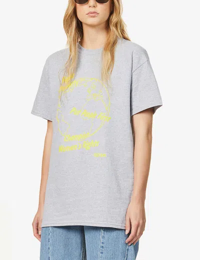 Oxfam Fergus For  X Bay Garnett Vintage Cotton-jersey T-shirt In Grey
