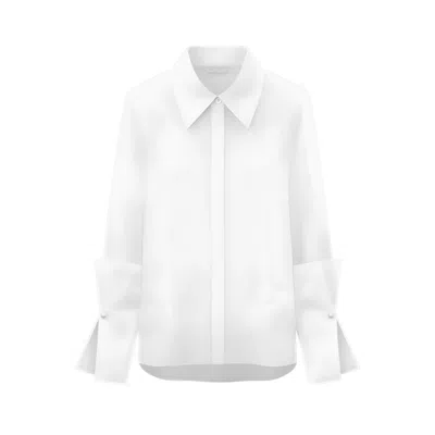 Oxfold Women's Manchette Cotton Dress Shirt In White