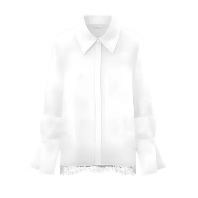 Oxfold Women's White Manchette Cotton Shirt Dress