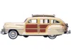 Oxford Diecast 1942 Chrysler Town & Country Woody Wagon Catalina Tan With Wood Panels And Roof Rack 1/87 (ho) Scale