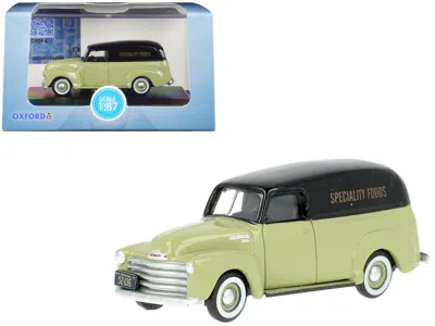 Oxford Diecast 1950 Chevrolet Panel Van "speciality Foods" Light Green And Black 1/87 (ho) Scale Diecast Model