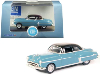 Oxford Diecast 1950 Oldsmobile Rocket 88 Coupe Crest Blue With Black Top 1/87 (ho) Scale Diecast Model Car By Oxfor