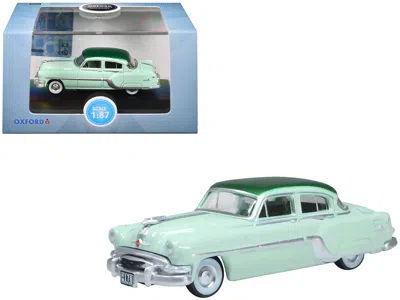 Oxford Diecast 1954 Pontiac Chieftain 4 Door Shannon Green With Brookmere Green Top 1/87 (ho) Scale Diecast Model C In Blue