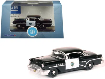 Oxford Diecast 1955 Buick Century "california Highway Patrol" (chp) Black 1/87 (ho) Scale Diecast Model Car By Oxfo