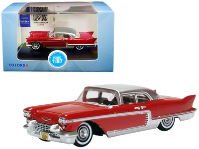 Oxford Diecast 1957 Cadillac Eldorado Brougham Dakota Red With Silver Metallic Top 1/87 (ho) Scale Diecast Model