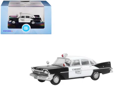 Oxford Diecast 1959 Plymouth Savoy Black And White "oklahoma Highway Patrol" 1/87 (ho) Scale Diecast Model Car By O In Multi