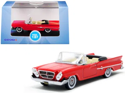 Oxford Diecast 1961 Chrysler 300 Convertible Mardi Gras Red 1/87 (ho) Scale Diecast Model Car By