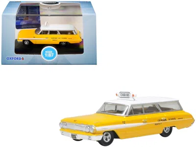 Oxford Diecast 1964 Ford Country Station Wagon "central School Bus" Yellow With White Top 1/87 (ho) Scale Diecast M