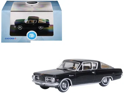 Oxford Diecast 1965 Plymouth Barracuda Black With Gold Stripes 1/87 (ho) Scale Diecast Model Car By