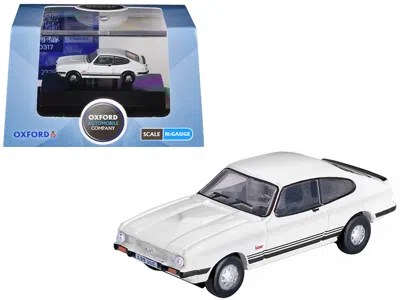 Oxford Diecast Ford Capri Mk3 Rhd (right Hand Drive) Diamond White With Black Stripes 1/148 (n) Scale