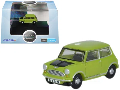 Oxford Diecast Mini Cooper Lime Green With Matt Black Hood 1/148 (n) Scale Diecast Model Car By