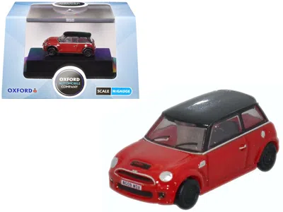 Oxford Diecast Mini Cooper S Rhd (right Hand Drive) Chili Red With Black Top 1/148 (n) Scale Diecast Model Car By O