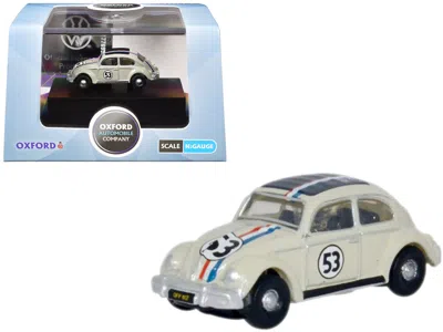 Oxford Diecast Volkswagen Beetle #53 Beige With Stripes And Black Top 1/148 (n) Scale Diecast Model Car
