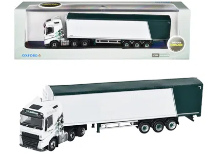 Oxford Diecast Volvo Fh4 Truck Rhd (right Hand Drive) With Walking Floor Trailer "aw Jenkinson" White With