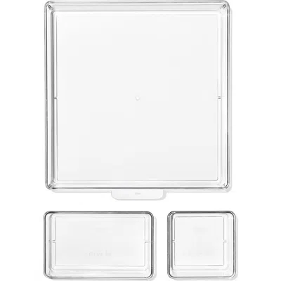 Oxo 3-piece Assorted Refrigerator Storage Trays In Black
