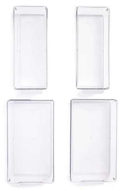 Oxo Good Grips 4-piece Storage Organizer Container Bin Set In Transparent