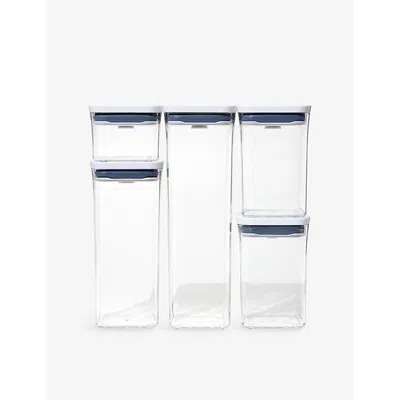 Oxo Good Grips 5 Piece Pop Container Set White Blue Clear