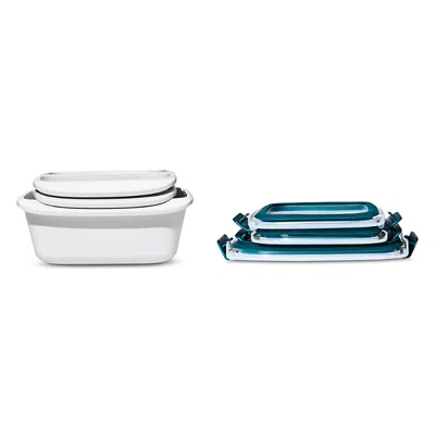 Oxo Good Grips Prep & Go Leakproof Containers, Set Of 10 In Turquoise