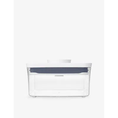 Oxo Good Grips Pop Big Square Mini Stainless-steel Container In White Blue Clear