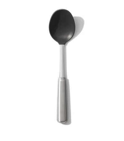 Oxo Steel And Silicone Cooking Spoon In Black