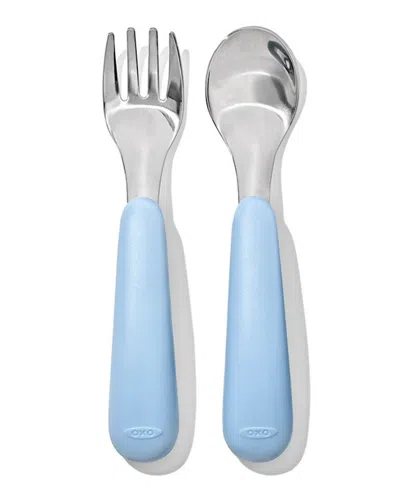 Oxo Tot 2 Pc Fork And Spoon Set In Blue