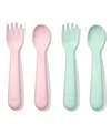 Oxo Tot 2 Pc Plastic Fork Spoon Set In Opal And Blossom
