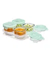 Oxo Tot Glass 4-pack Baby Blocks Food Storage Containers In Opal