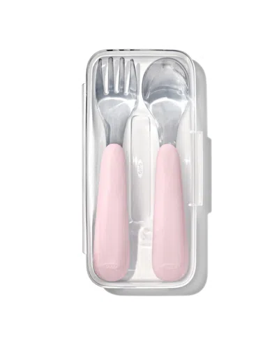 Oxo Tot On-the-go 2 Pc Fork And Spoon Set In Pink