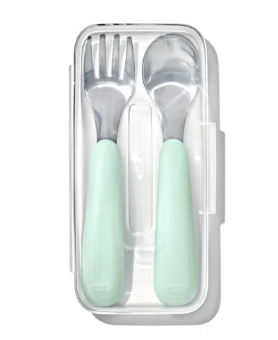 Oxo Tot On-the-go 2 Pc Fork And Spoon Set In Green