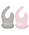 Oxo Tot Roll-up Bib In Drizzle And Blossom