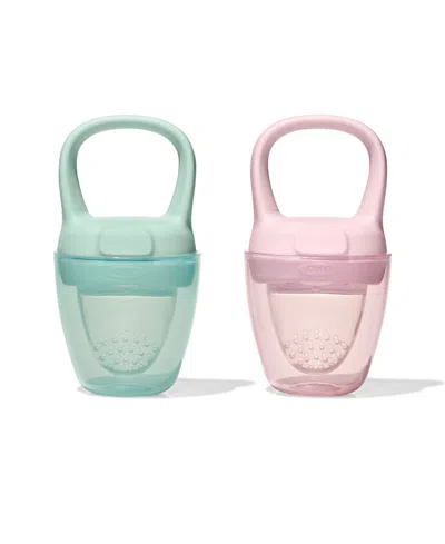 Oxo Tot Silicone Self-feeder-2 Pack In Opal And Blossom