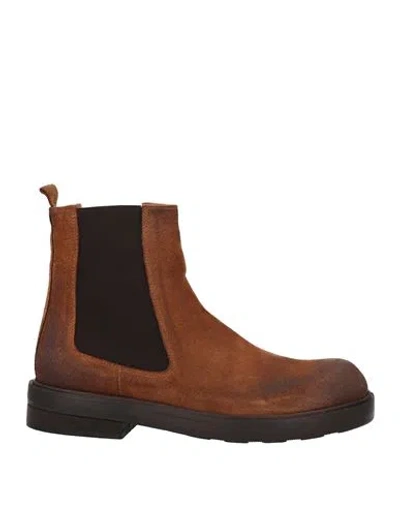 Oxs O. X.s. Man Ankle Boots Tan Size 12 Soft Leather In Brown