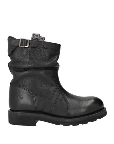 Oxs O. X.s. Woman Ankle Boots Black Size 9 Leather