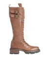 Oxs O. X.s. Woman Knee Boots Brown Size 11 Soft Leather In Brown