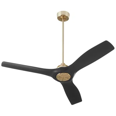 Oxygen 52"  Avalon Brass And Black Damp Ceiling Fan With Wall Control