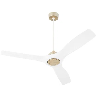 Oxygen 52"  Avalon Brass And White Indoor Ceiling Fan With Wall Control