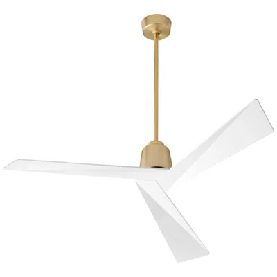 Oxygen 54"  Dynamo Brass And White Damp Ceiling Fan With Remote Control