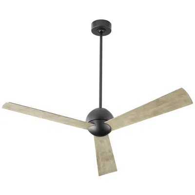 Oxygen 54"  Rondure Black Damp Rated Ceiling Fan With Wall Control