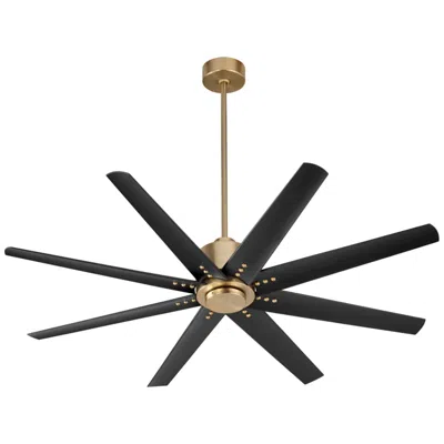 Oxygen 56"  Fleet Brass And Black Outdoor Ceiling Fan With Remote