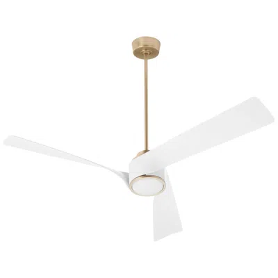 Oxygen 56"  Heyday Aged Brass Damp Rated Smart Cct Led Ceiling Fan
