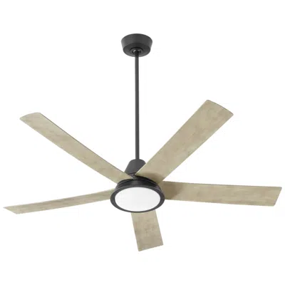 Oxygen 56"  Temple Black Damp Rated Led Ceiling Fan With Wall Control