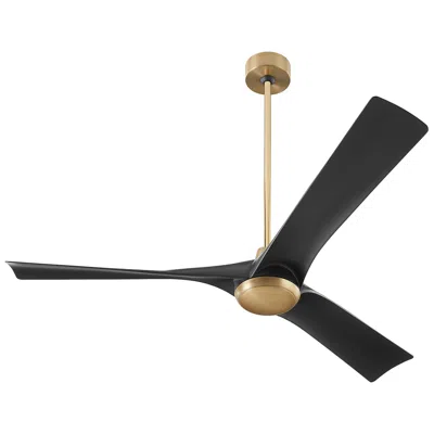 Oxygen 58"  Ridley Aged Brass And Black Damp Rated Smart Ceiling Fan